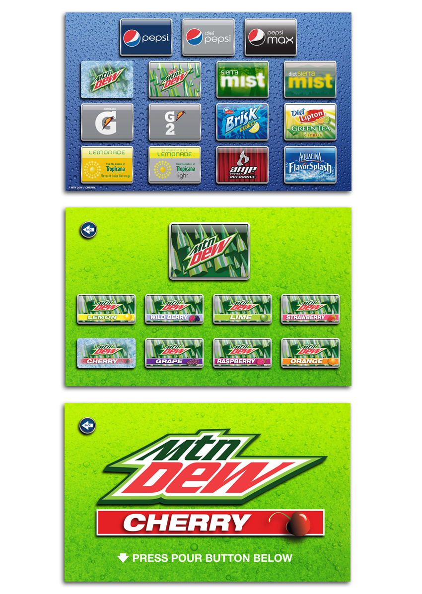 pepsi soda fountain interface concepts